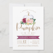 Roze Floral Baby shower Kaart (Voorkant)