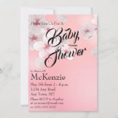 Roze Floral Baby shower Kaart (Voorkant)