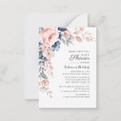 Roze Floral Baby shower Modern Bloom Notitiekaartje (Voorkant)