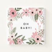  Roze Floral Baby shower Spiral Guest Book Notitieboek (Achterkant)