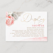 Roze Floral Baby shower - Weergaveschower Informatiekaartje (Voorkant)