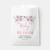 Roze Floral Baby shower Welkom Bedankzakje (Voorkant)