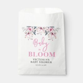 Roze Floral Baby shower Welkom Bedankzakje
