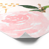 Roze Floral Baby shower Welkom Poster (Hoek)