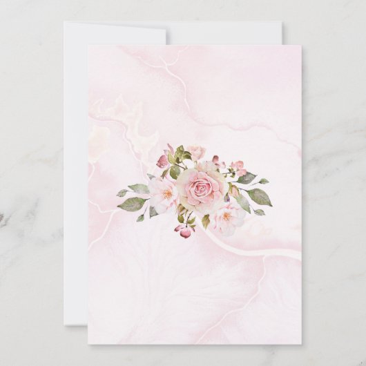 Roze Floral Baby shower Word Scramble Game Kaart (Achterkant)