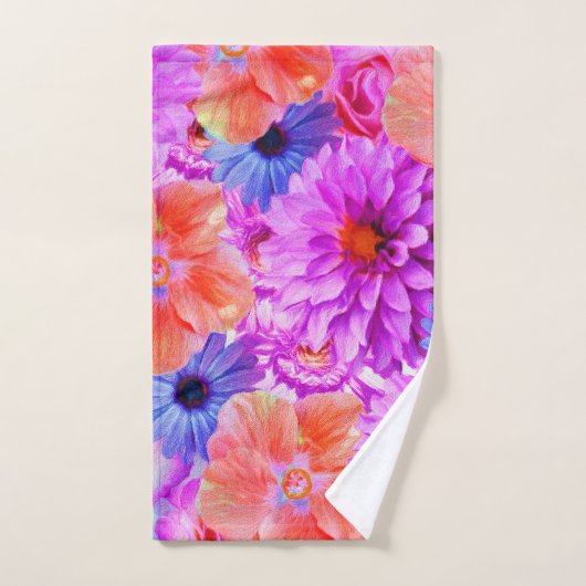 Roze Floral Bad Handdoek (Handdoek)