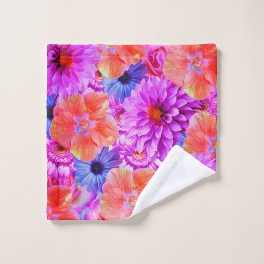 Roze Floral Bad Handdoek (Wasdoekje)