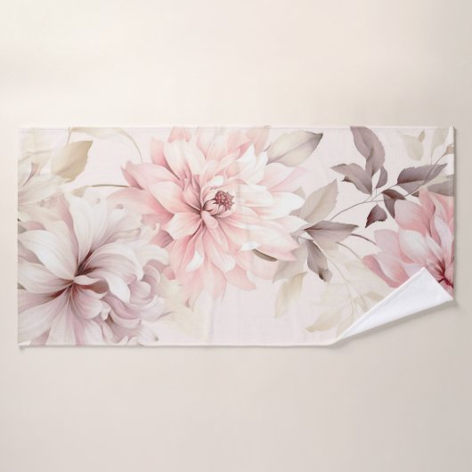 Roze Floral Badhanddoek (Badhanddoek)