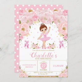 Roze Floral Ballerina Birthday Tutu Ballet Dance Kaart