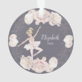 Roze Floral Ballerina Blonde Girl Persoonlijk Ornament (achterkant)