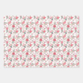 Roze Floral Ballerina Bunny en Kat Inpakpapier Vel (Voorkant 2)