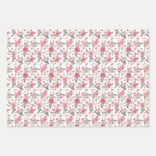 Roze Floral Ballerina Bunny en Kat Inpakpapier Vel (Voorkant 2)