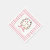 Roze Floral Baptism Napkins Servet (Hoek)