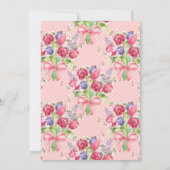 Roze Floral Basket en Butterflies Easter Brunch Kaart (Achterkant)