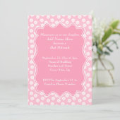 Roze Floral Bat Mitzvah Kaart (Staand voorkant)