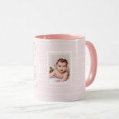 Roze Floral BAUTIZO Baptisme Bijbel Verse Foto Gir Mok (Voorkant rechts)