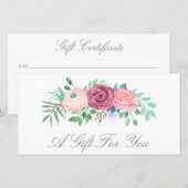 Roze Floral Beauty Salon Gift Certificate (Voorkant / Achterkant)