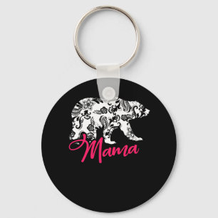 Roze Floral Best Mama Beer Gift Sleutelhanger
