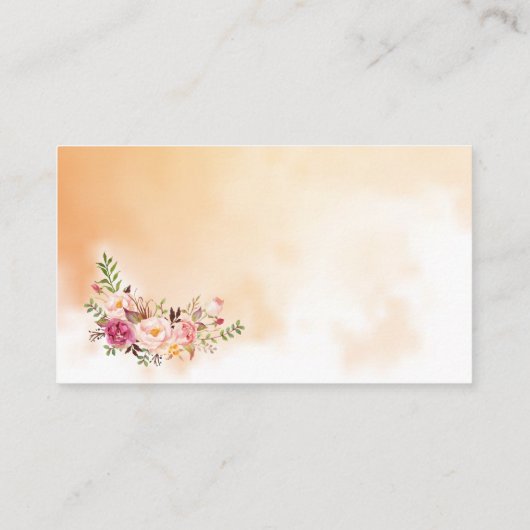 Roze Floral Bezoek onze website Wedding insert car Plaatskaartje (Achterkant)