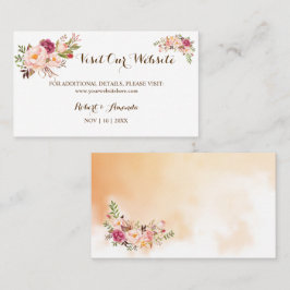 Roze Floral Bezoek onze website Wedding insert car Plaatskaartje