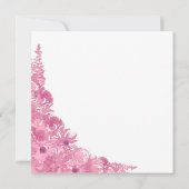 Roze Floral Birthday Dinner Party Invitation Kaart (Achterkant)