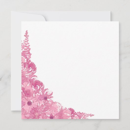 Roze Floral Birthday Dinner Party Invitation Kaart (Achterkant)