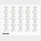 Roze Floral Black Koe Print Baby shower Vierkante Sticker (Vel)