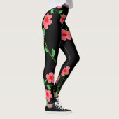 Roze Floral Black Leggings (Rechts)