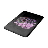 Roze Floral Black Sugar Skull Day of the Dead Badmat (Gekanteld)