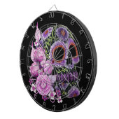 Roze Floral Black Sugar Skull Day of the Dead Dartbord (Voorkant Rechts)