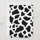 Roze Floral Black White Koe Afdrukken 1e verjaarda Kaart (Achterkant)