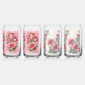  roze Floral Blikvorm Glas (Achterkant)