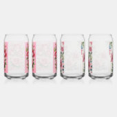  roze Floral Blikvorm Glas (Rechts)