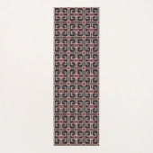 Roze Floral Block Pattern op Blue Yogamat (Achterkant)