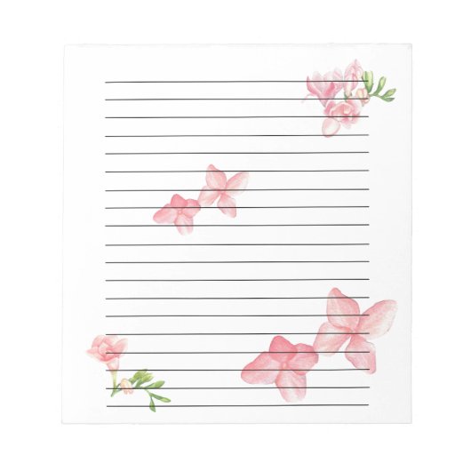 Roze Floral Blocnote (Voorkant)