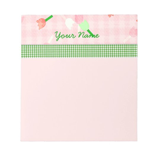 Roze Floral Blocnote (Voorkant)