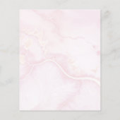 Roze Floral Blooms Baby shower Bingo Kaart (Achterkant)