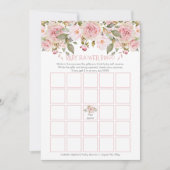 Roze Floral Blooms Baby shower Bingo Kaart (Voorkant)