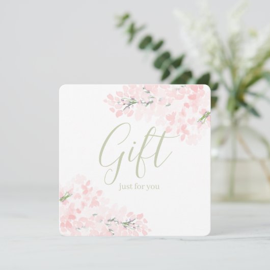 Roze Floral Blossom Gift Certificates (Staand voorkant)