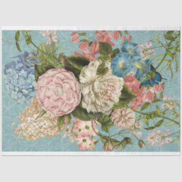 Roze-floral boeket decoupage-Tissue-Paper Tissuepapier