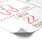 Roze Floral Boerderij 1st Birthday Milestone Poste Poster (Hoek)