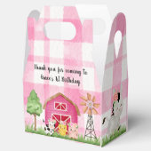 Roze Floral Boerderij Barnyard Birthday Party Favo Bedankdoosjes (Geopend)