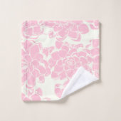 Roze Floral Boho Chic Flower Pattern Bad Handdoek (Wasdoekje)