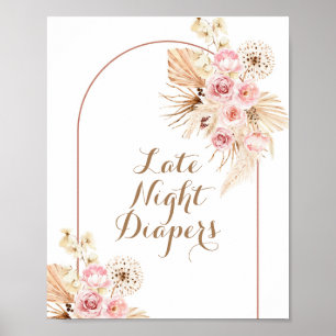 Roze Floral Boho late avond dop Poster