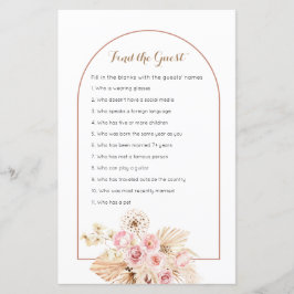 Roze Floral Boho Pampas Grass Zoek het gastspel
