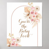 Roze Floral Boho Pampas raad het Baby-bord Poster (Voorkant)