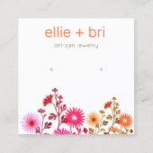  roze Floral Boho Stud Earring Display Vierkante Visitekaartje (Voorkant)