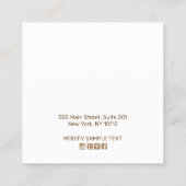  roze Floral Boho Stud Earring Display Vierkante Visitekaartje (Achterkant)