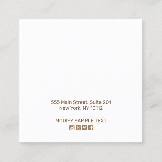  roze Floral Boho Stud Earring Display Vierkante Visitekaartje (Achterkant)