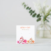  roze Floral Boho Stud Earring Display Vierkante Visitekaartje (Staand voorkant)